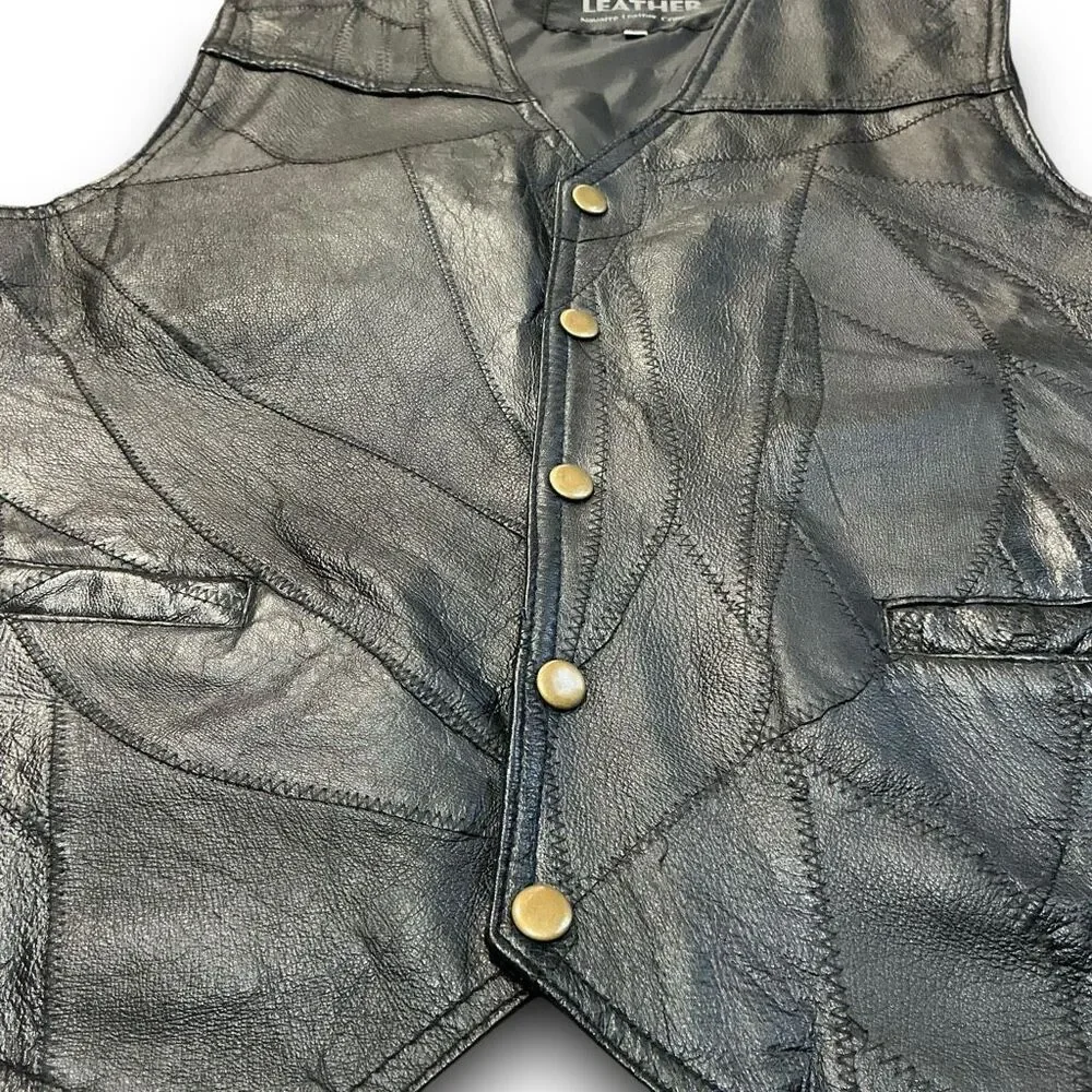 Italian Stone Design Genuine Leather Vest